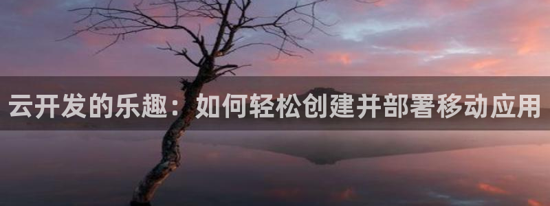 沐鸣2平台代理注册：云开发的乐趣：如何轻松创建并部署移动应用